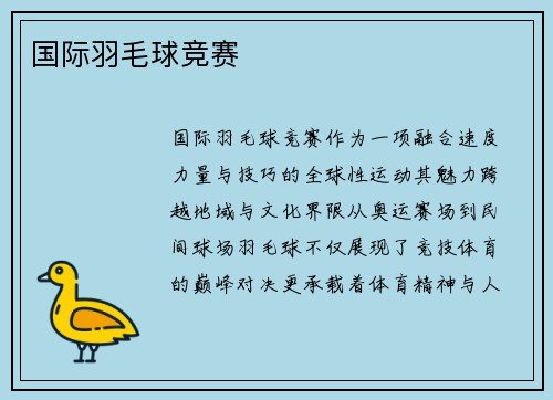 国际羽毛球竞赛